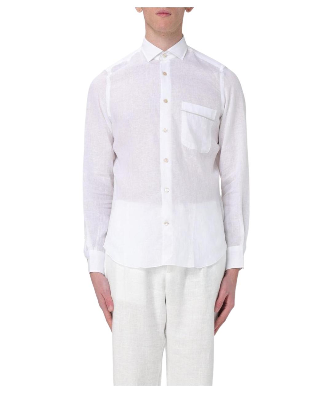ELEVENTY Белая льняная кэжуал рубашка, фото 1