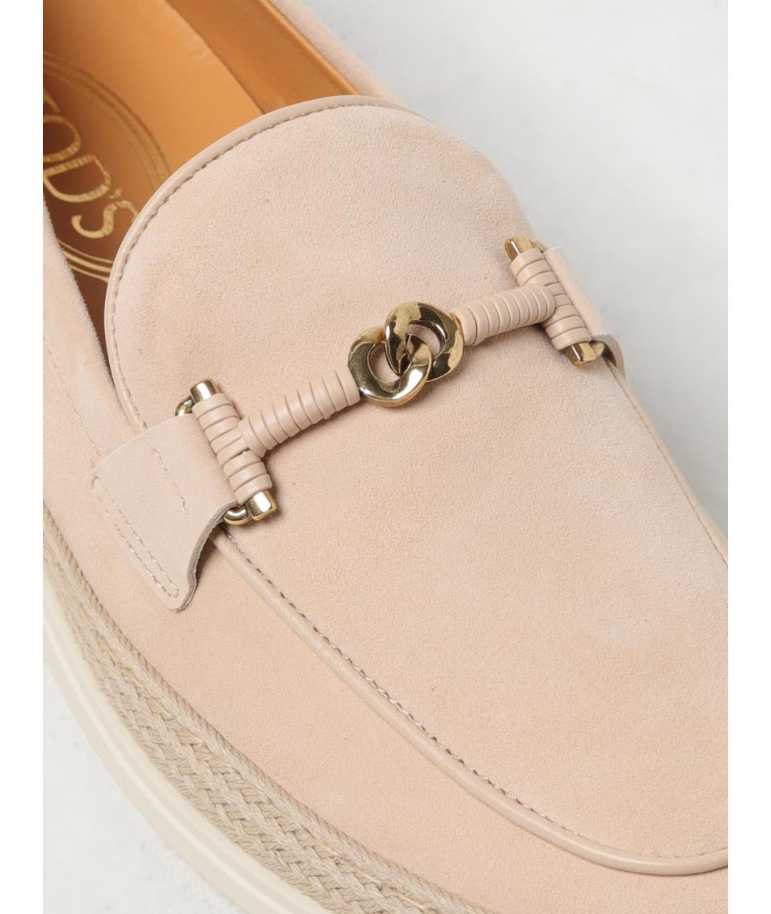 TOD'S Бежевые кожаные лоферы, фото 4