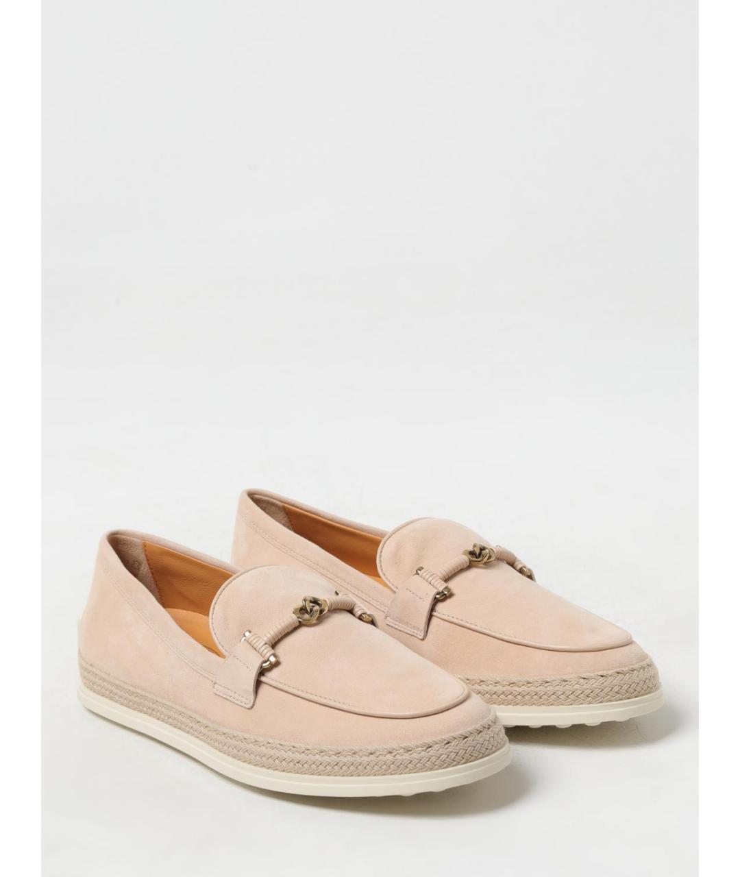 TOD'S Бежевые кожаные лоферы, фото 2