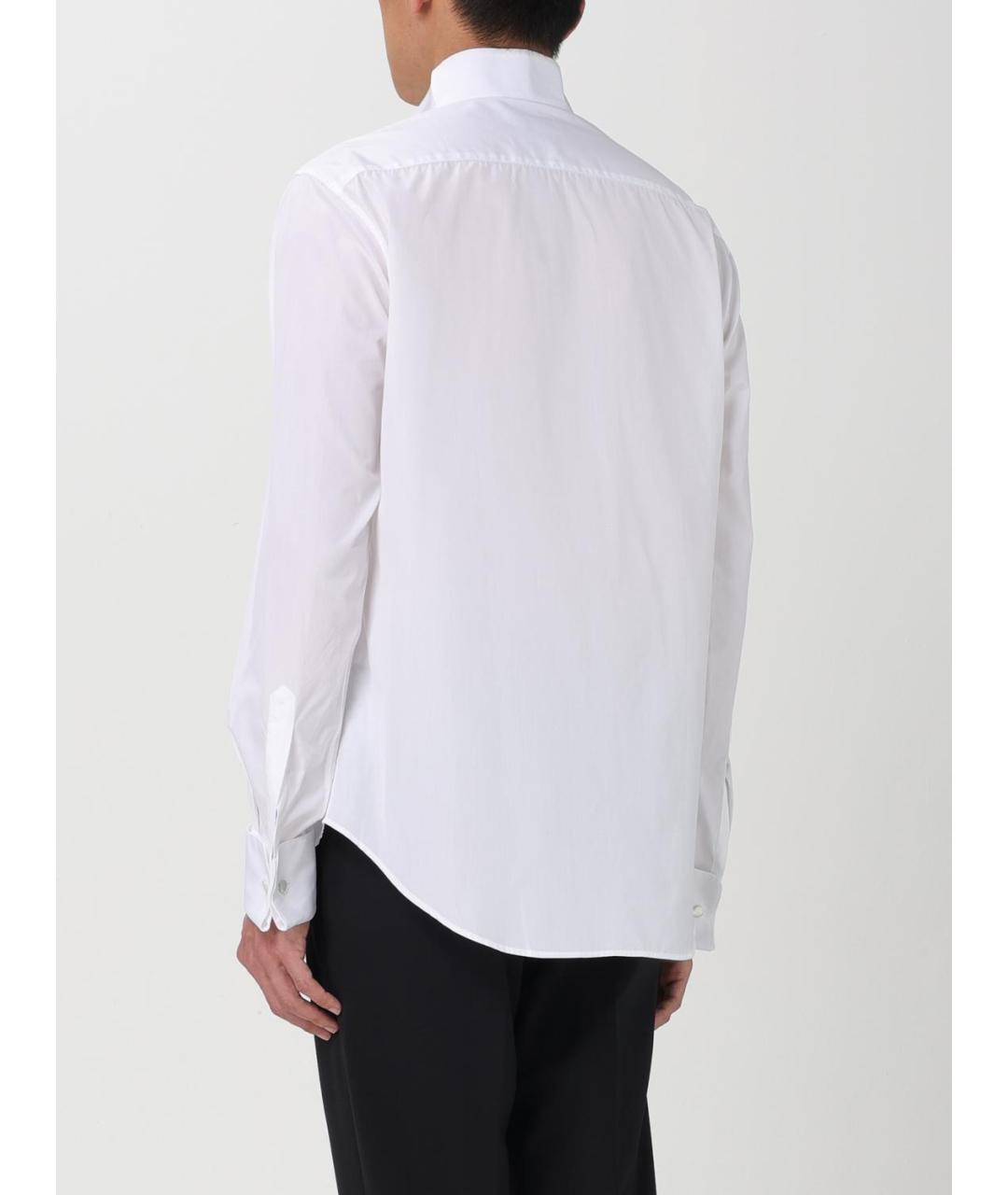 EMPORIO ARMANI Белая хлопковая классическая рубашка, фото 3
