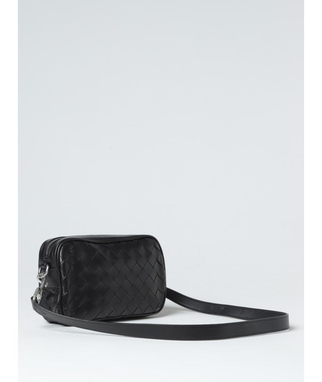 BOTTEGA VENETA Черная кожаная сумка на плечо, фото 2