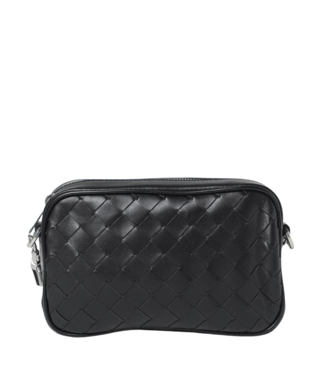 BOTTEGA VENETA Черная кожаная сумка на плечо, фото 1