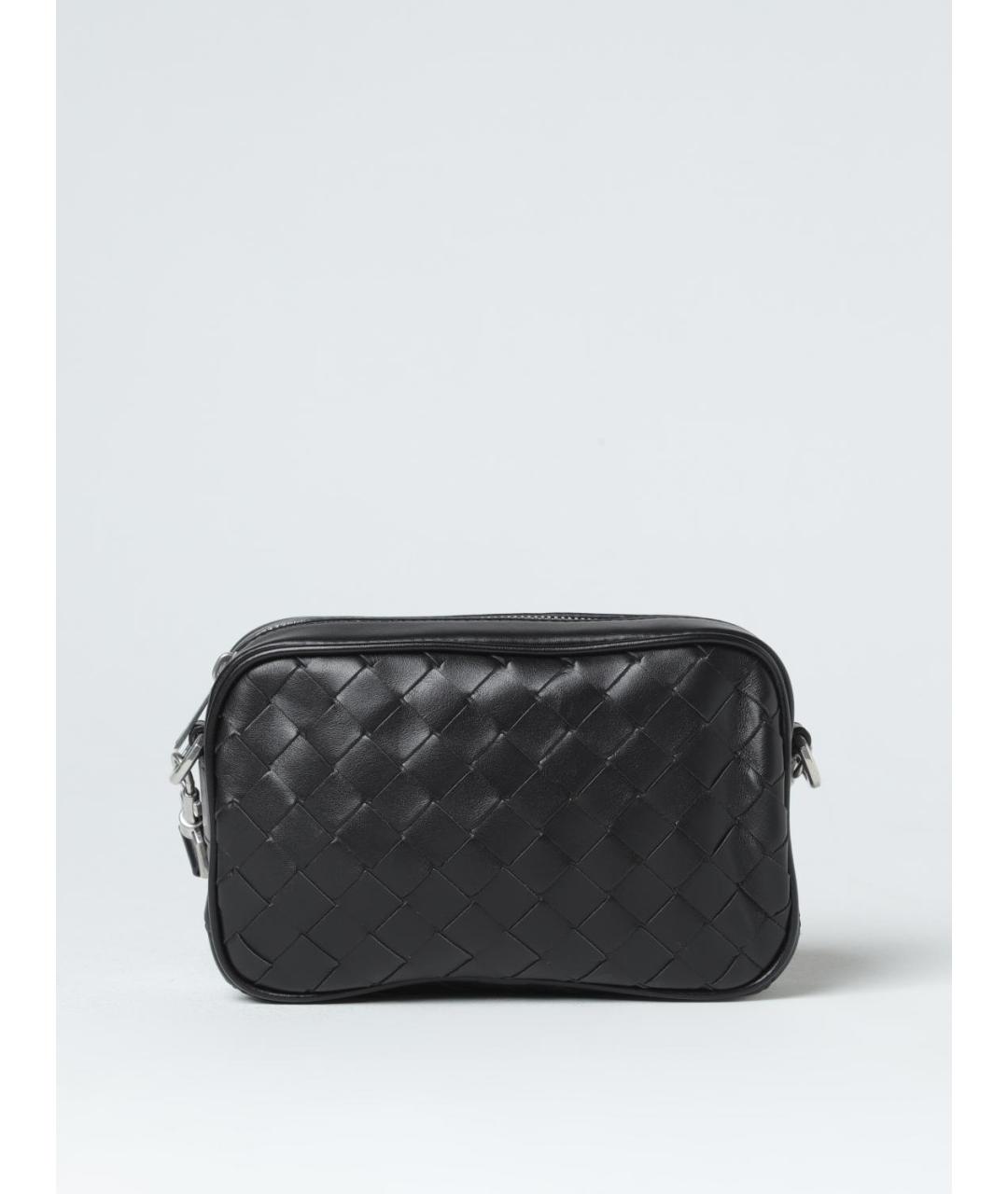 BOTTEGA VENETA Черная кожаная сумка на плечо, фото 5