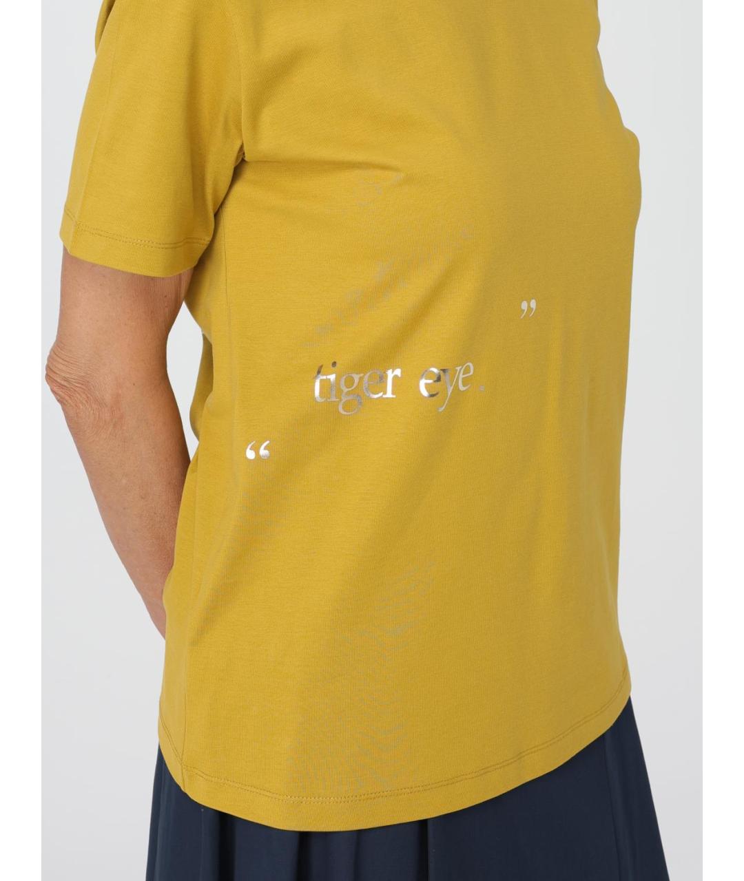 'S MAX MARA Желтая хлопковая футболка, фото 5
