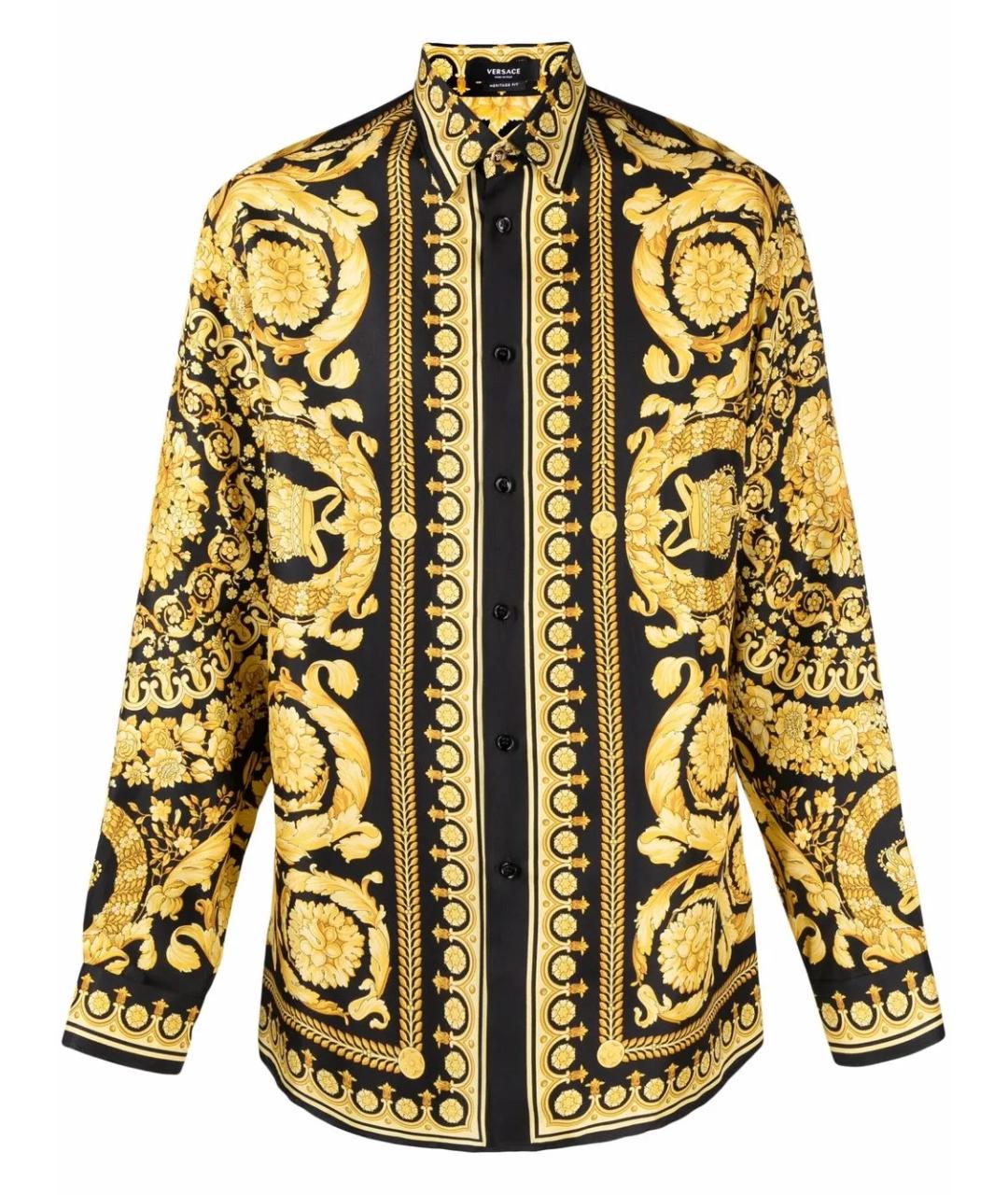 VERSACE Мульти шелковая кэжуал рубашка, фото 1