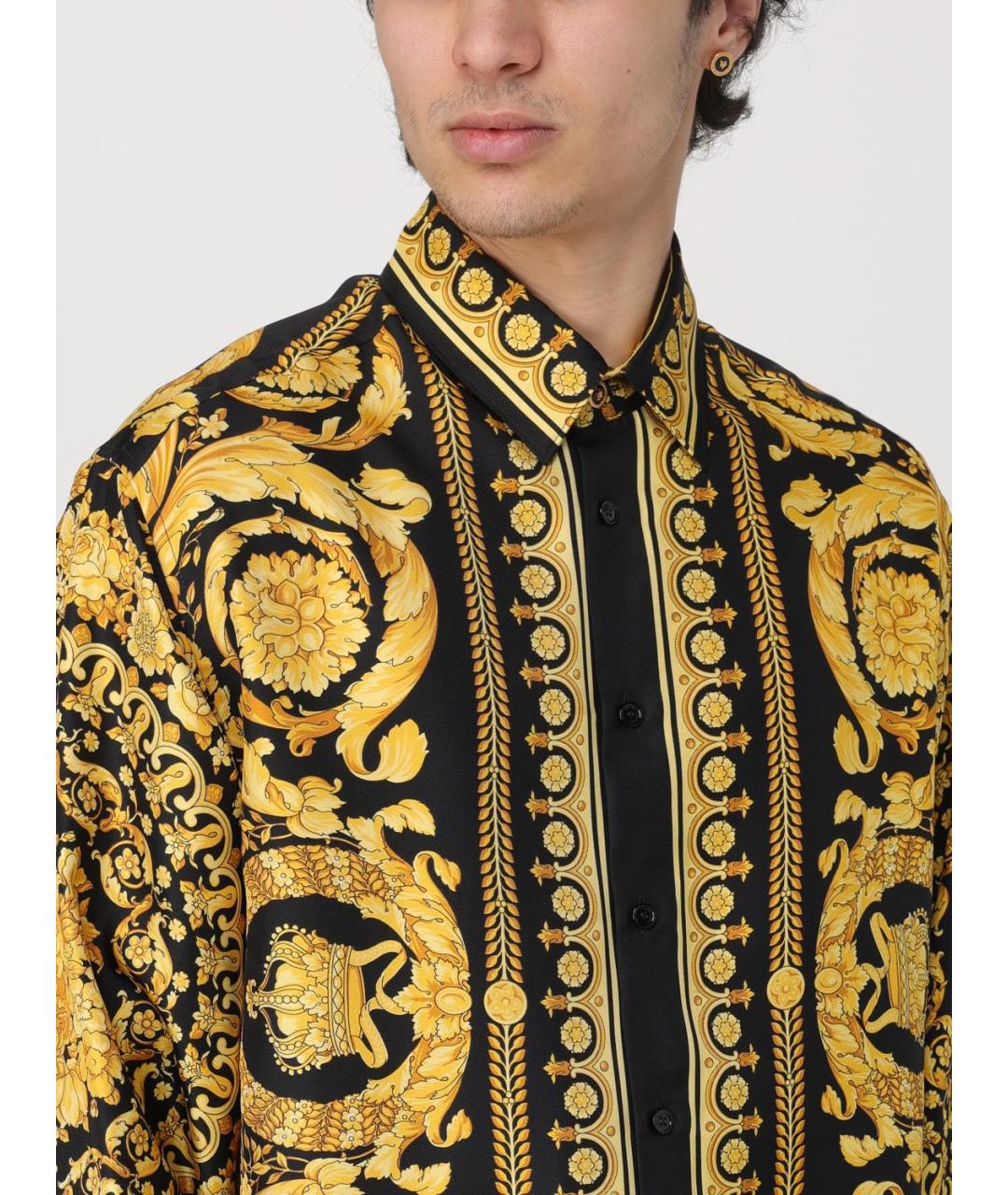 VERSACE Мульти шелковая кэжуал рубашка, фото 6