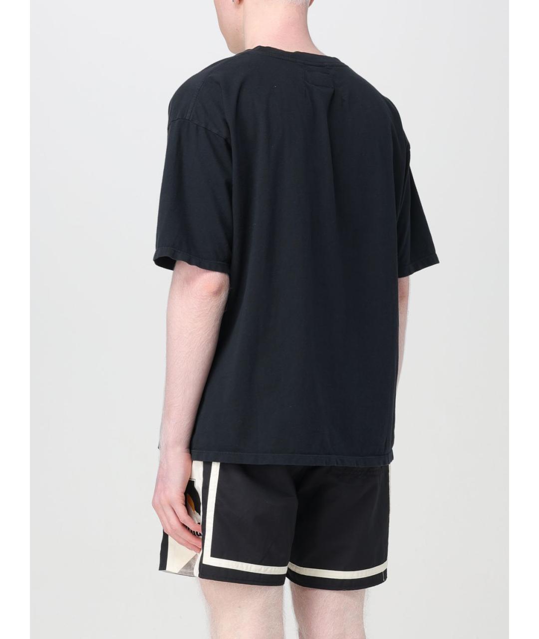 RHUDE Черная хлопковая футболка, фото 4