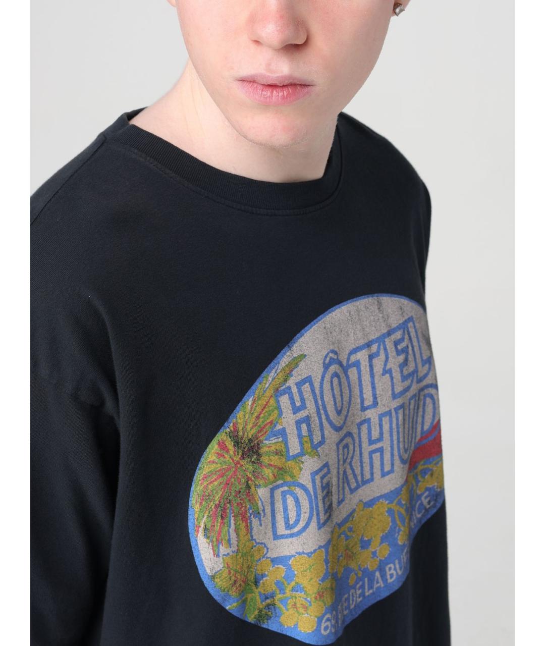 RHUDE Черная хлопковая футболка, фото 6