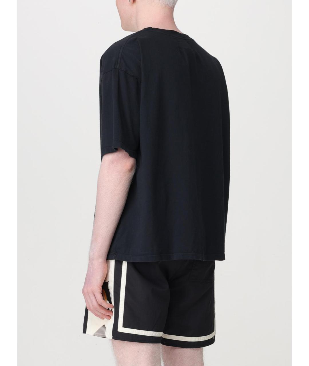 RHUDE Черная хлопковая футболка, фото 3