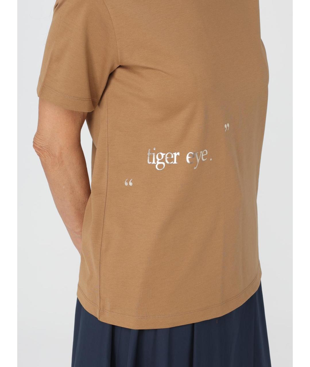 'S MAX MARA Бежевая хлопковая футболка, фото 5