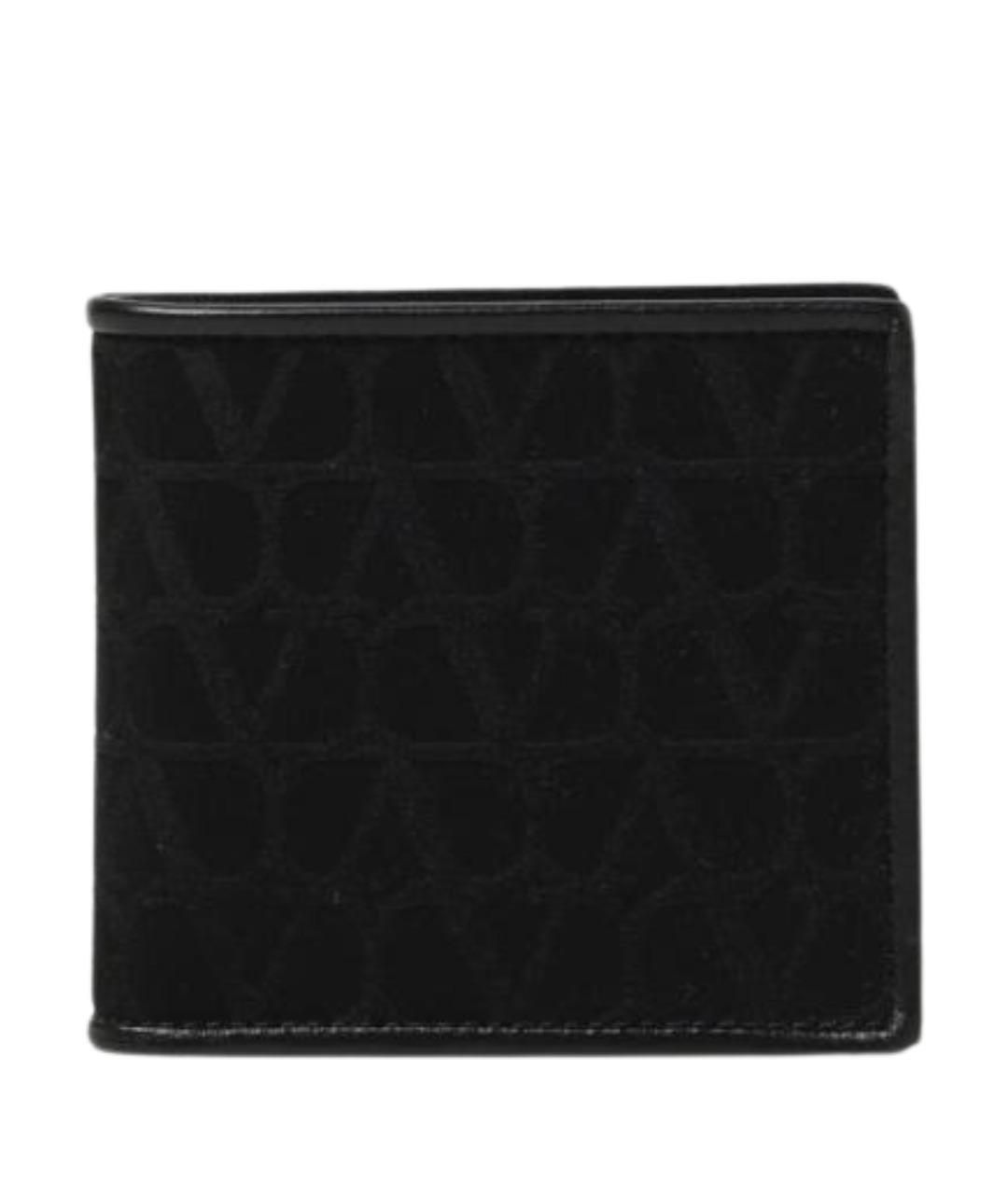 VALENTINO Черный кожаный кошелек, фото 1