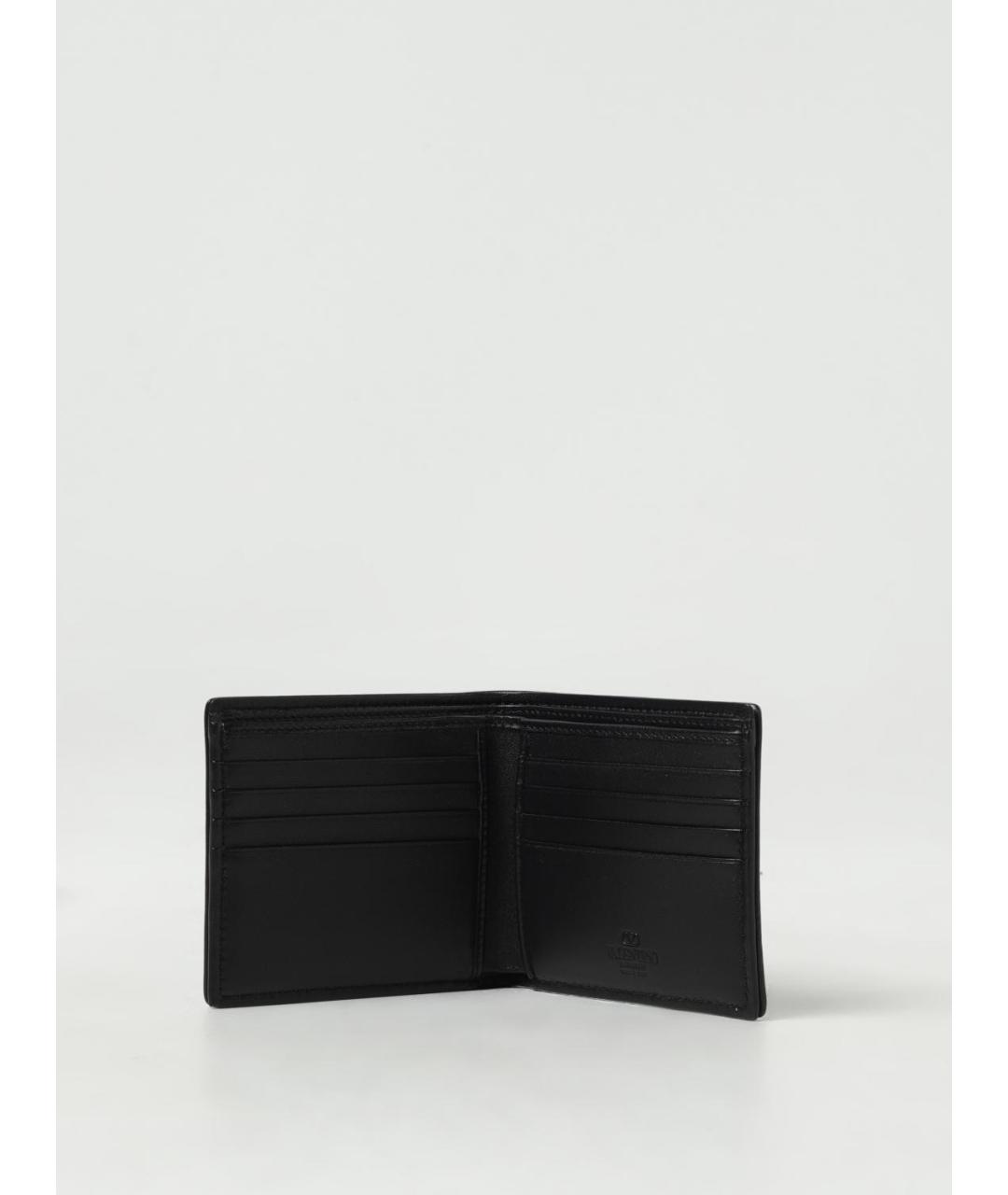 VALENTINO Черный кожаный кошелек, фото 2