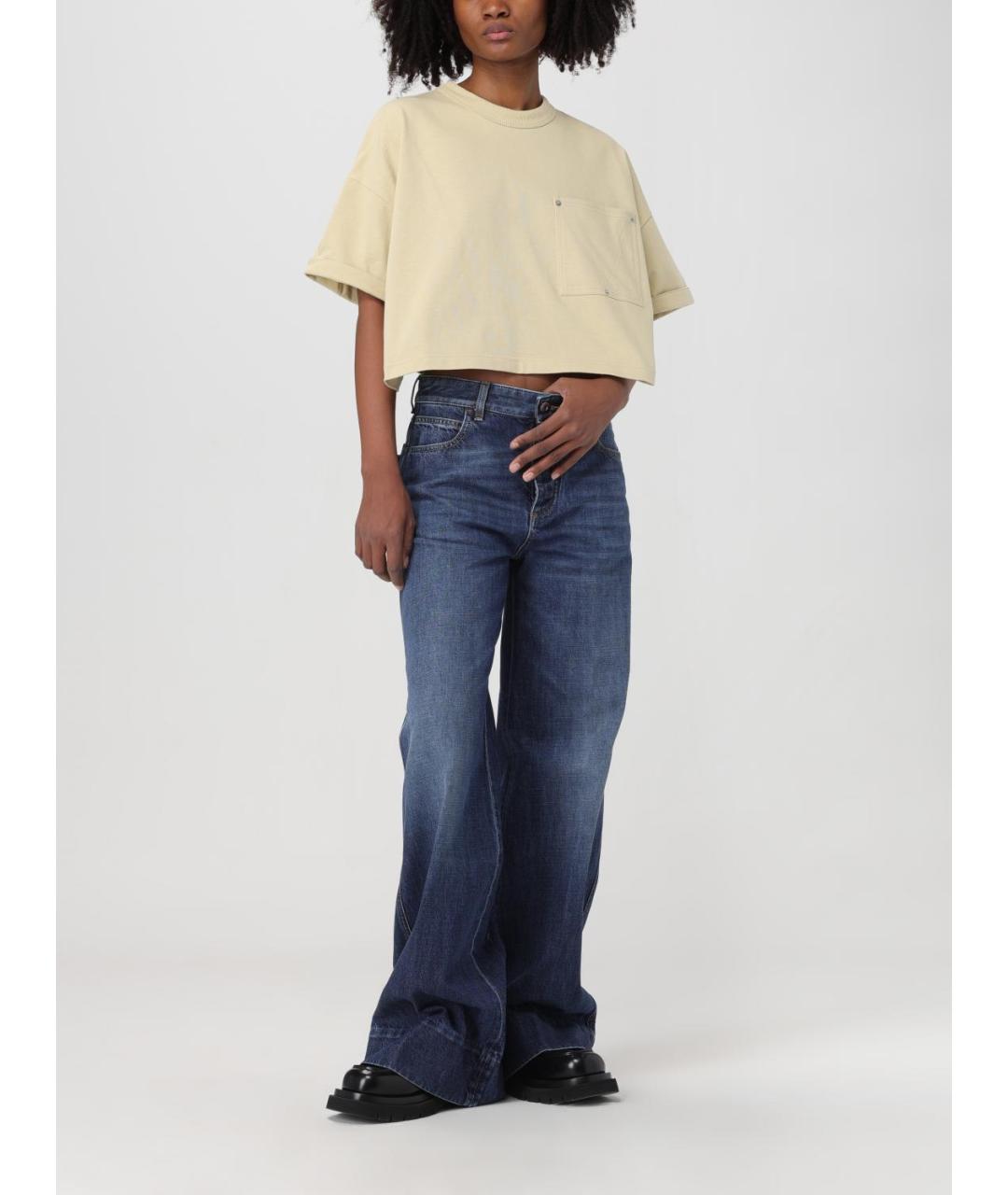 BOTTEGA VENETA Темно-синие хлопковые прямые джинсы, фото 2