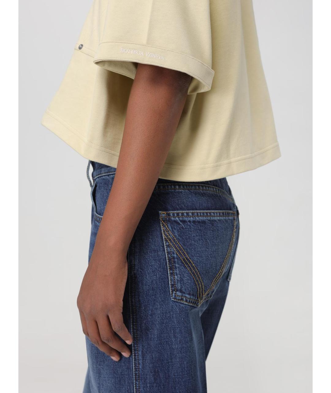 BOTTEGA VENETA Темно-синие хлопковые прямые джинсы, фото 5