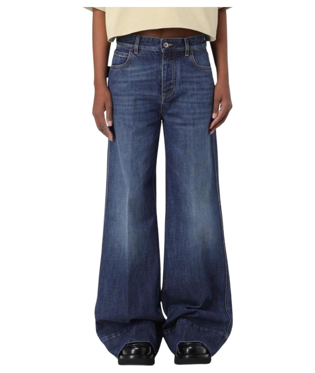 BOTTEGA VENETA Темно-синие хлопковые прямые джинсы, фото 1