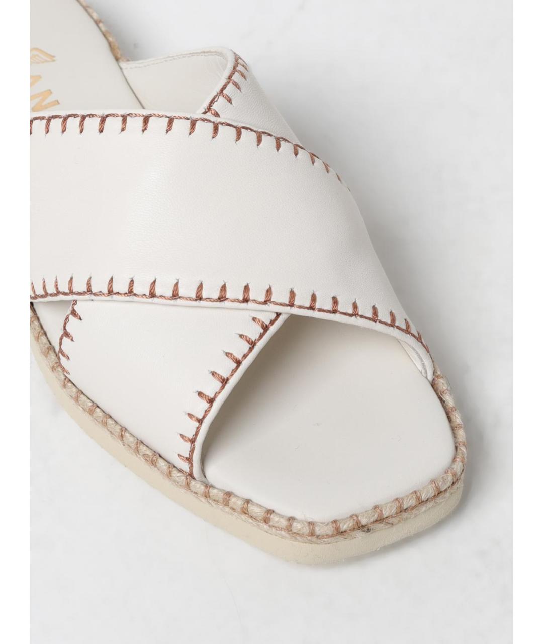 HOGAN Белые кожаные шлепанцы, фото 4