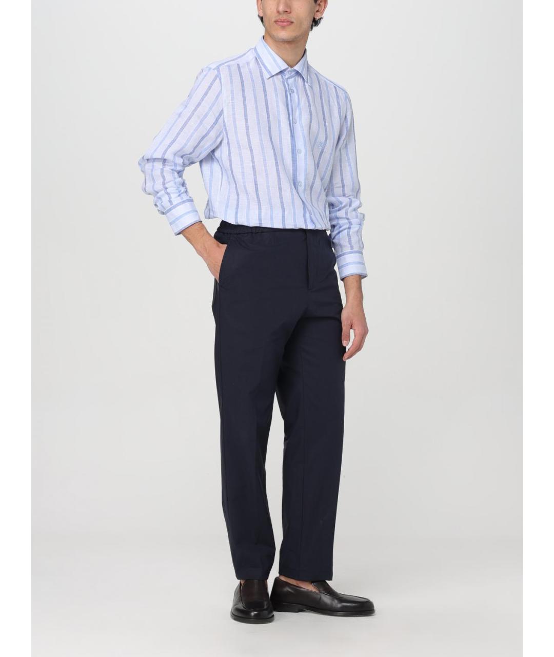 ETRO Голубая хлопковая кэжуал рубашка, фото 2