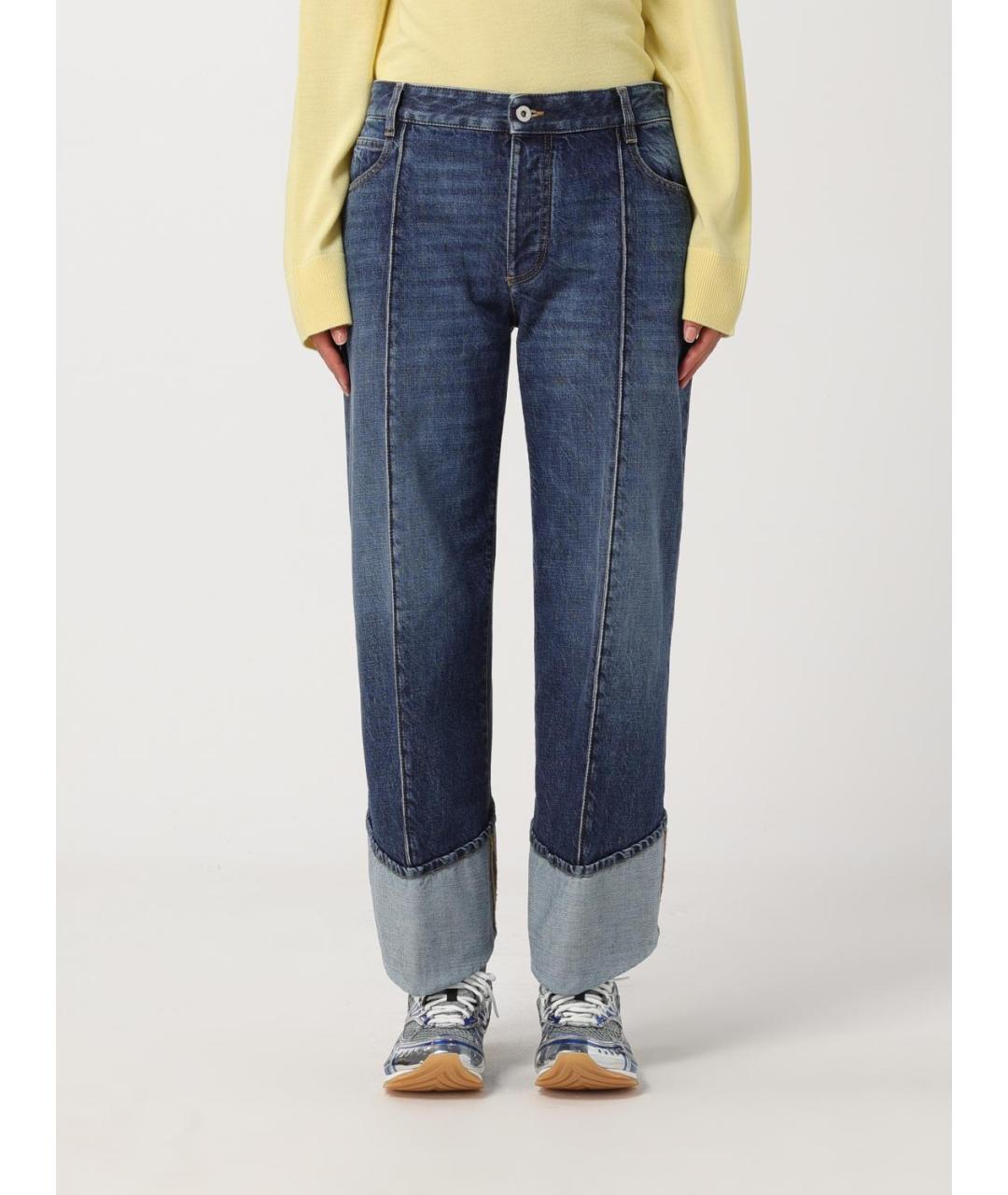 BOTTEGA VENETA Синие хлопковые прямые джинсы, фото 6