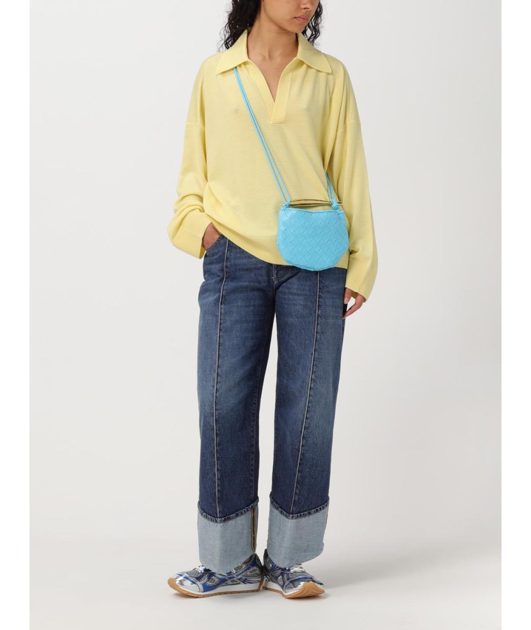 BOTTEGA VENETA Синие хлопковые прямые джинсы, фото 2