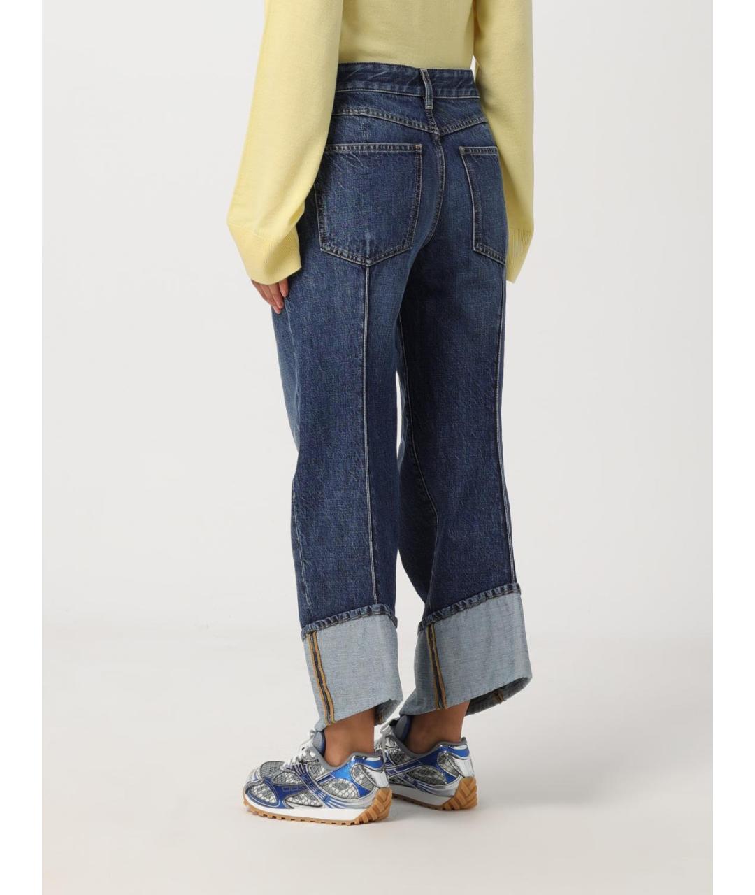 BOTTEGA VENETA Синие хлопковые прямые джинсы, фото 3