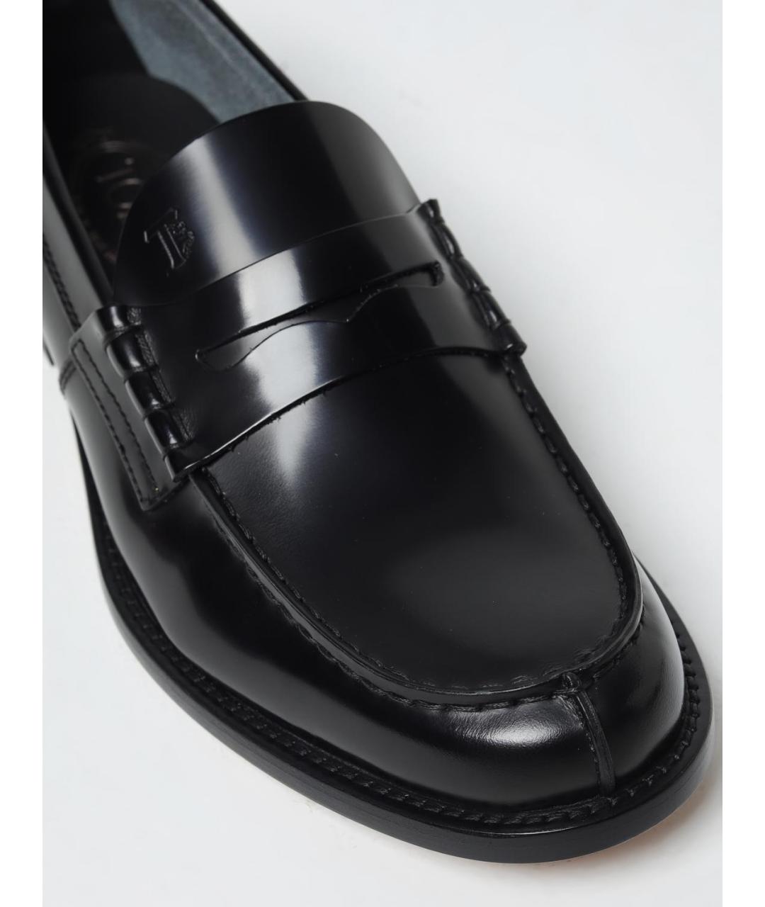 TOD'S Черные кожаные лоферы, фото 4