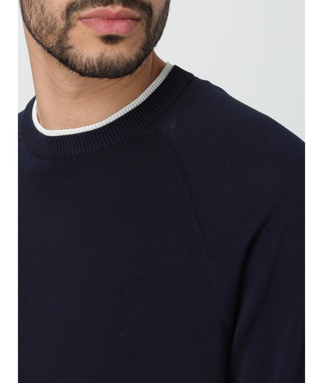 ELEVENTY Синий хлопковый джемпер / свитер, фото 3