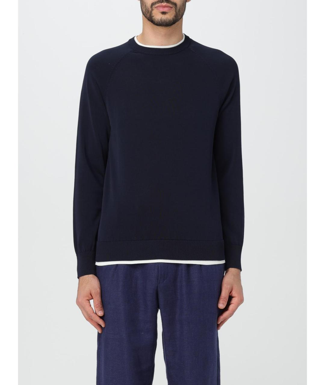 ELEVENTY Синий хлопковый джемпер / свитер, фото 4