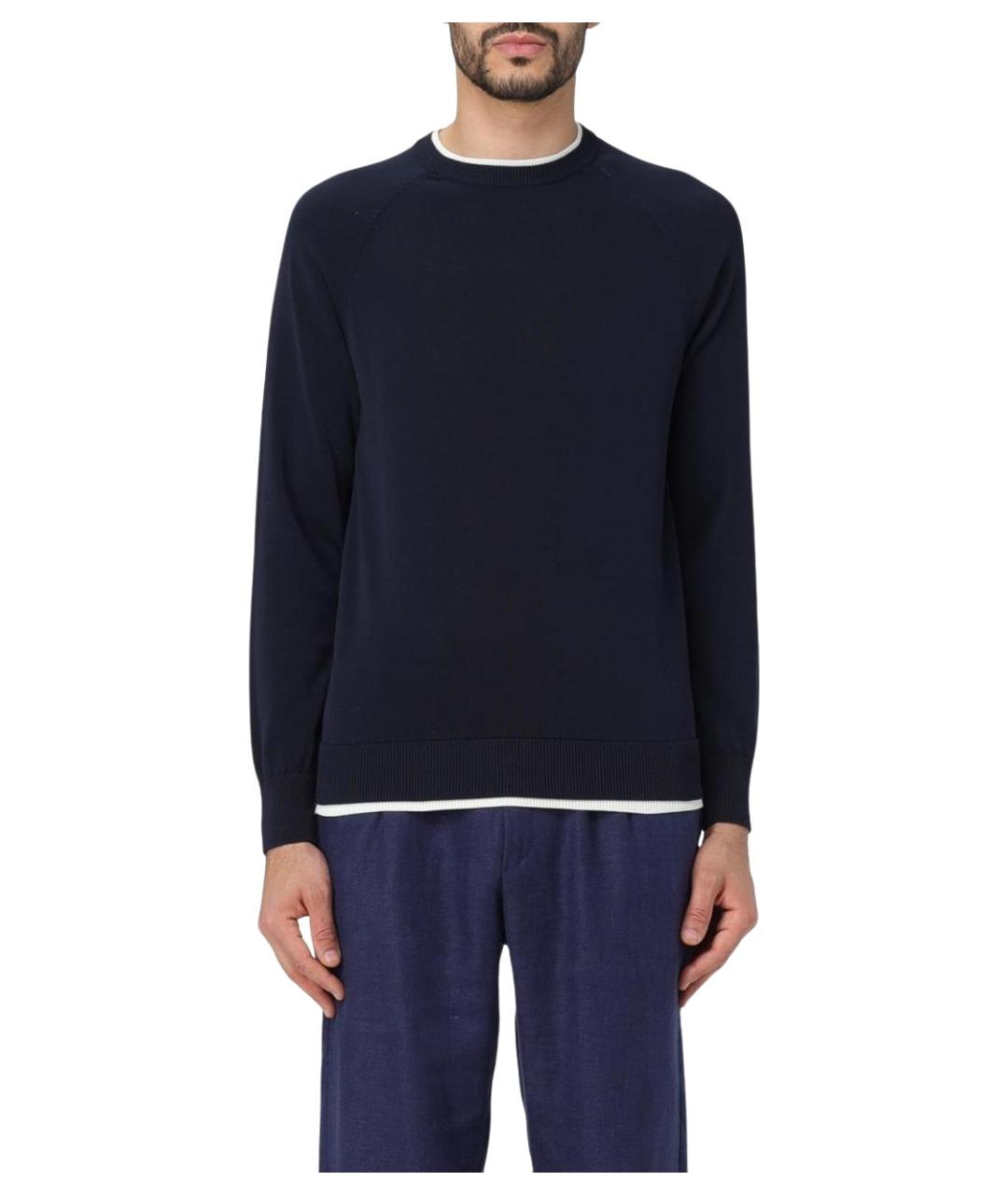 ELEVENTY Синий хлопковый джемпер / свитер, фото 1