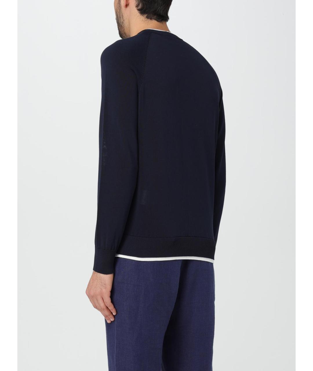 ELEVENTY Синий хлопковый джемпер / свитер, фото 2