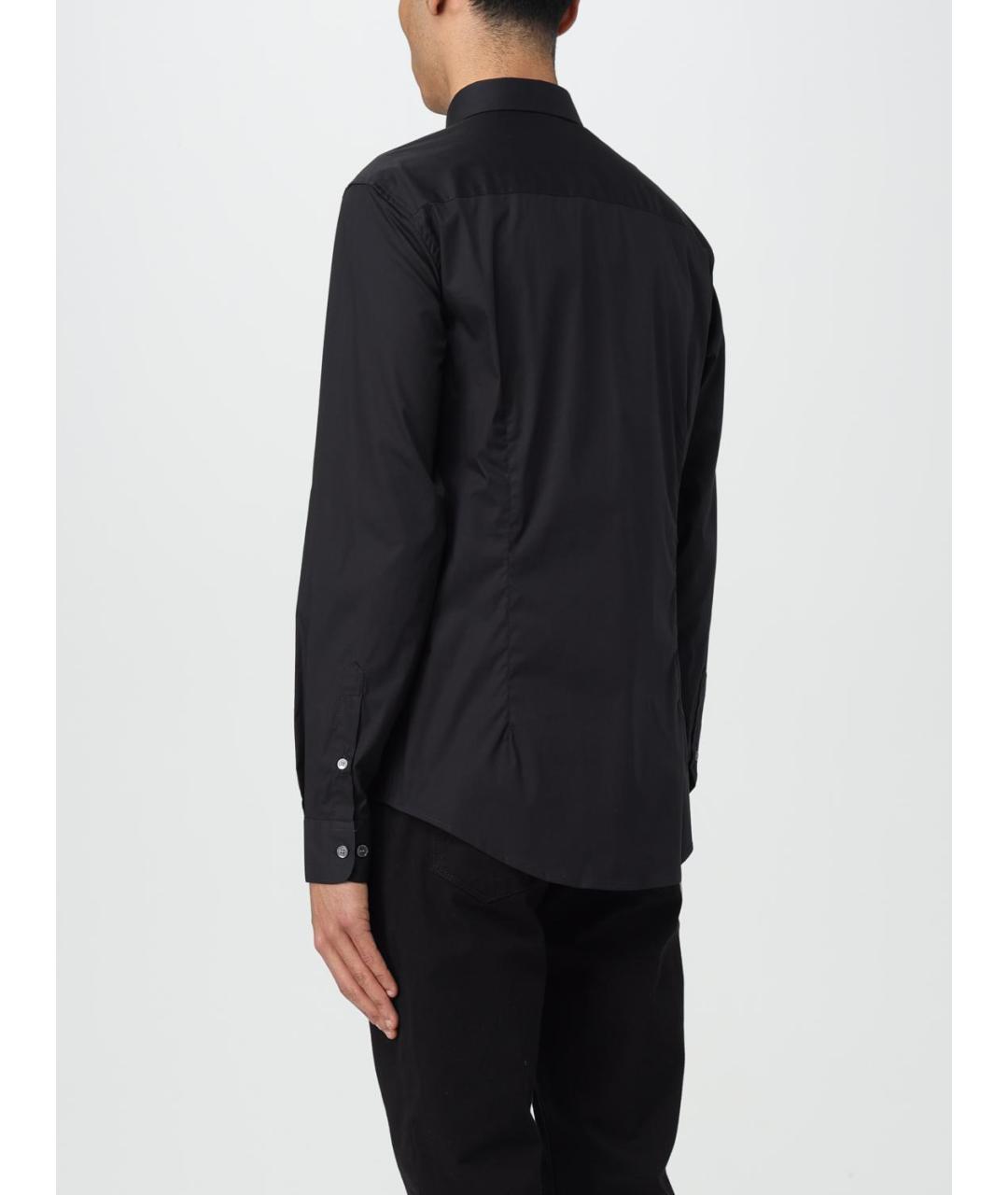 EMPORIO ARMANI Черная хлопковая кэжуал рубашка, фото 2