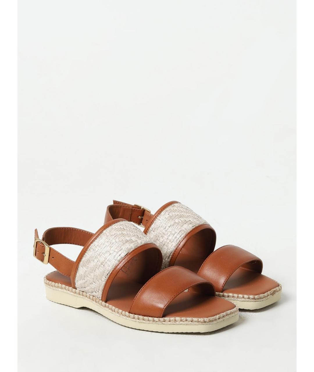 HOGAN Коричневые кожаные босоножки, фото 2