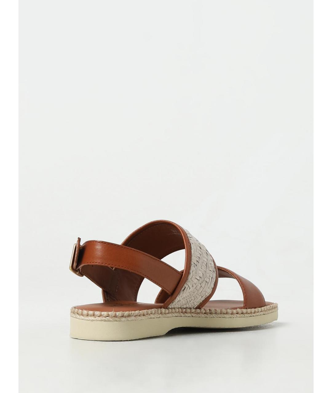 HOGAN Коричневые кожаные босоножки, фото 3