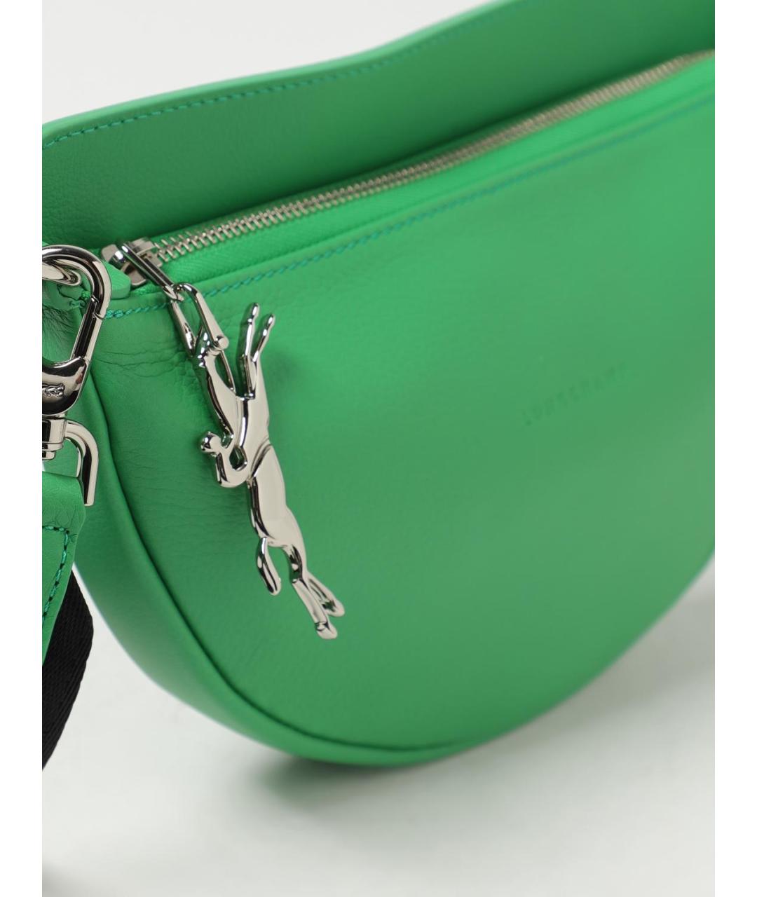 LONGCHAMP Зеленая кожаная сумка через плечо, фото 3