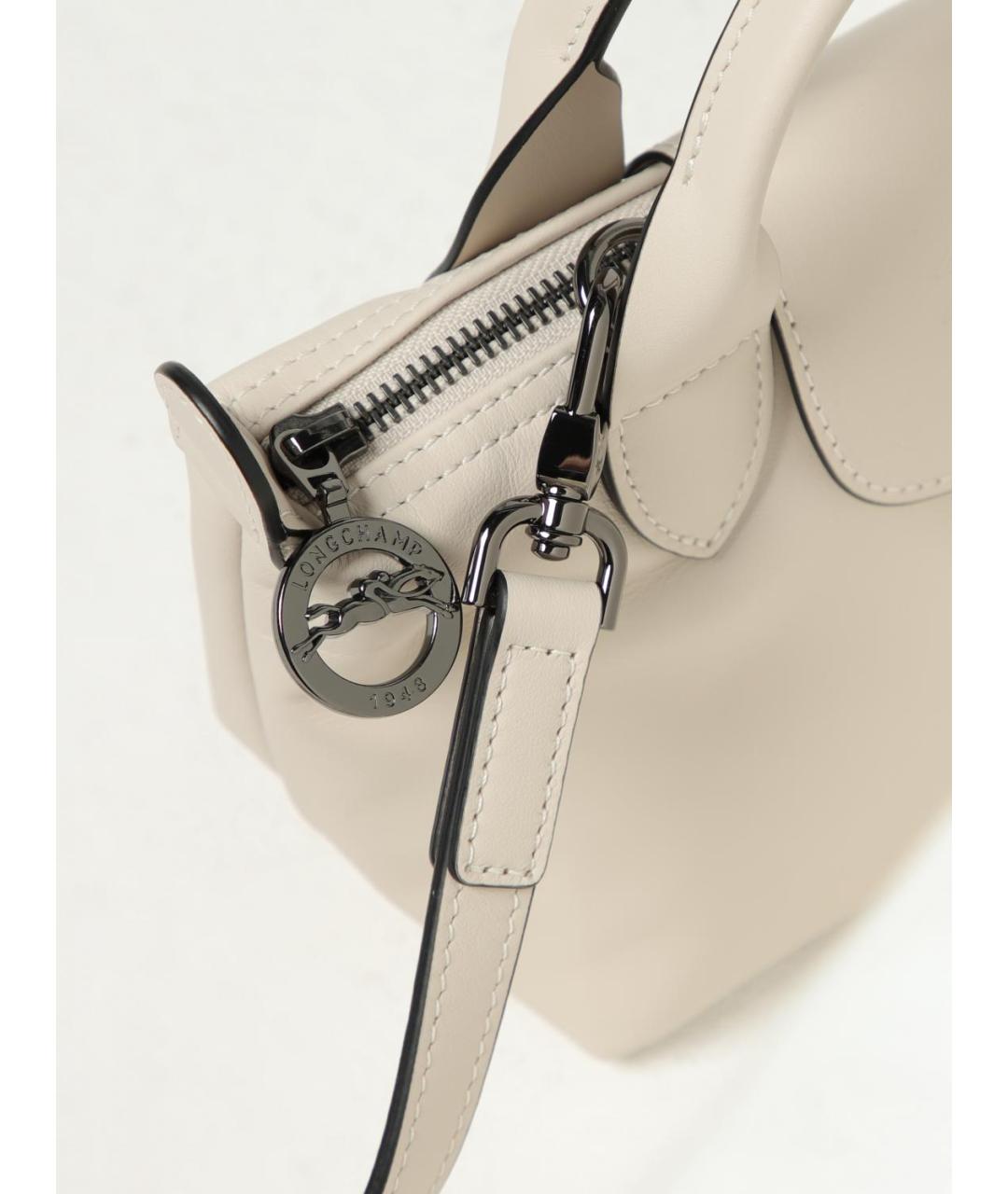 LONGCHAMP Бежевая кожаная сумка через плечо, фото 3