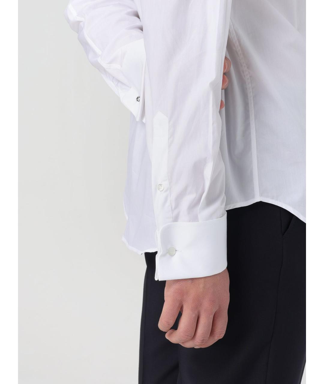 EMPORIO ARMANI Белая хлопковая классическая рубашка, фото 3