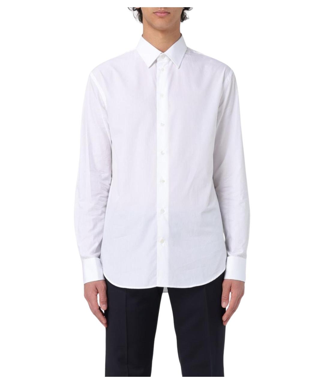 EMPORIO ARMANI Белая хлопковая классическая рубашка, фото 1