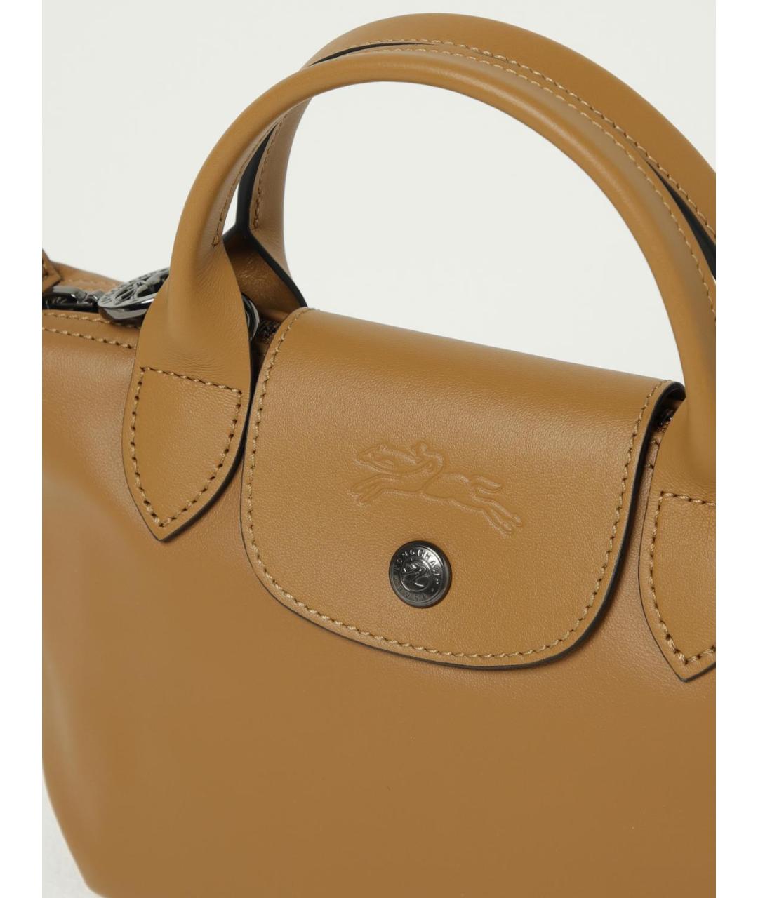 LONGCHAMP Коричневая кожаная сумка через плечо, фото 3