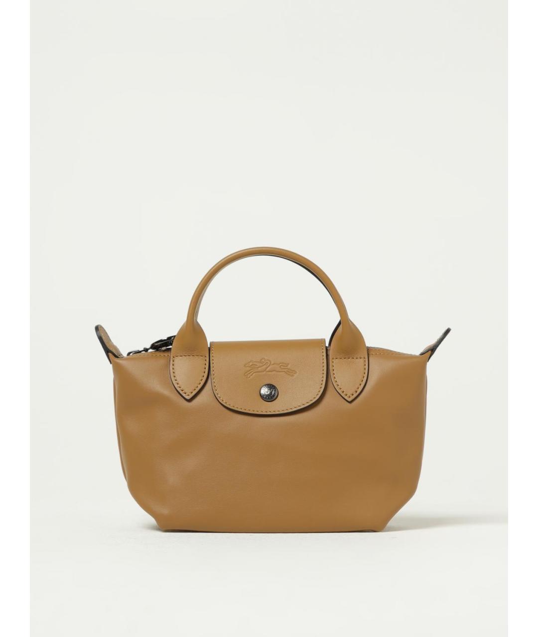 LONGCHAMP Коричневая кожаная сумка через плечо, фото 4