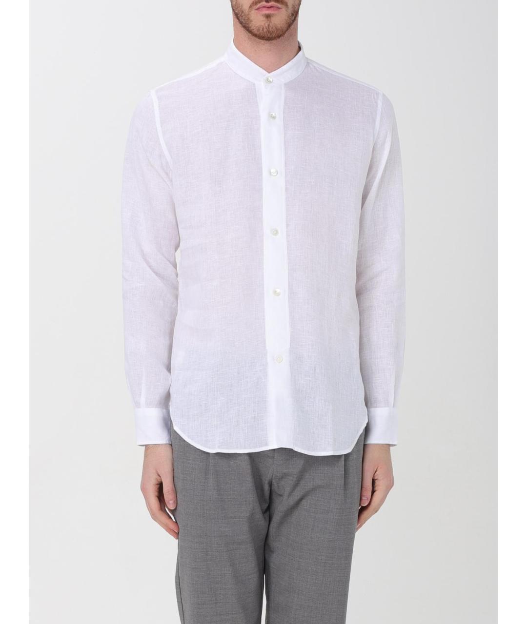 ELEVENTY Белая льняная кэжуал рубашка, фото 2