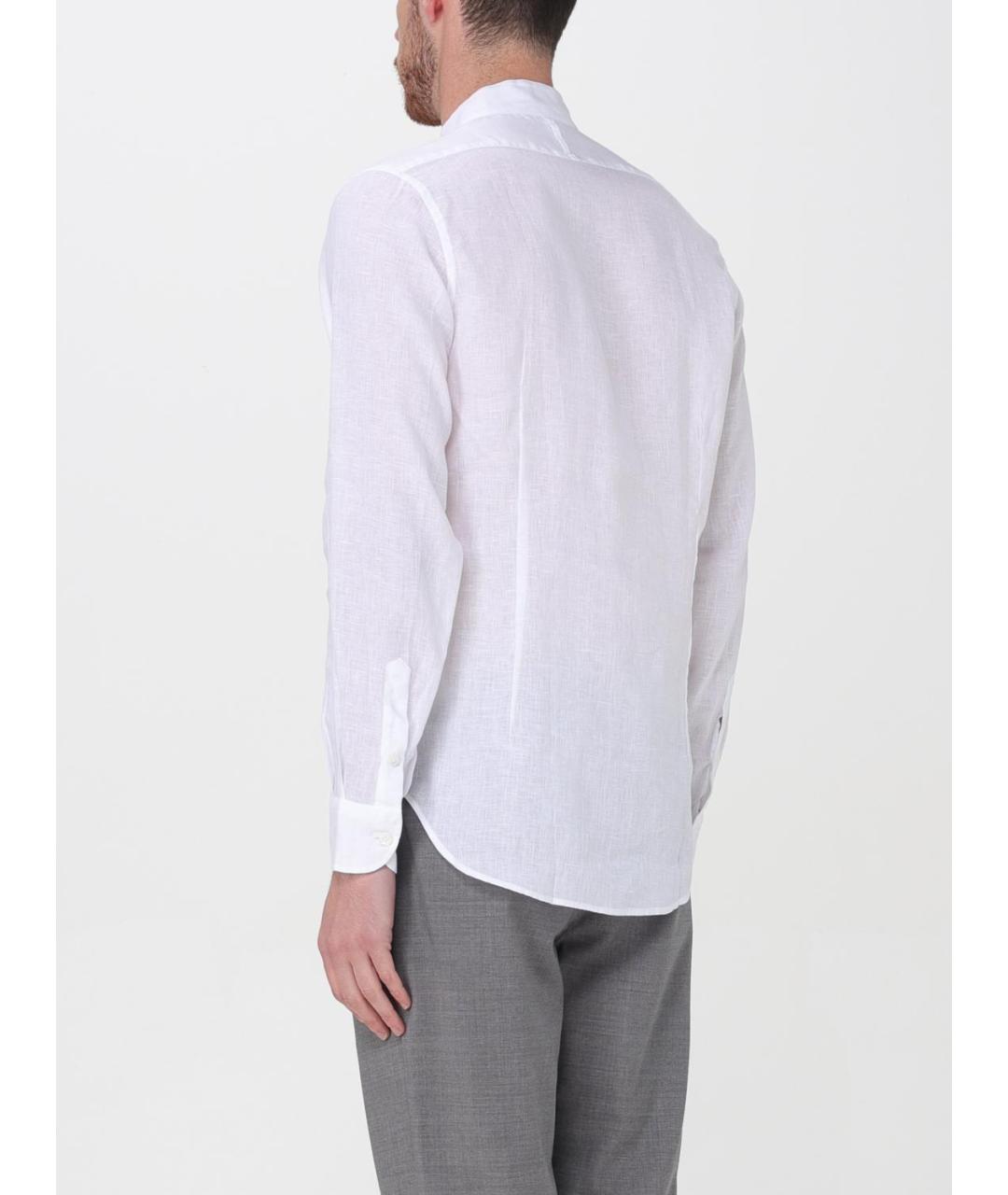 ELEVENTY Белая льняная кэжуал рубашка, фото 3