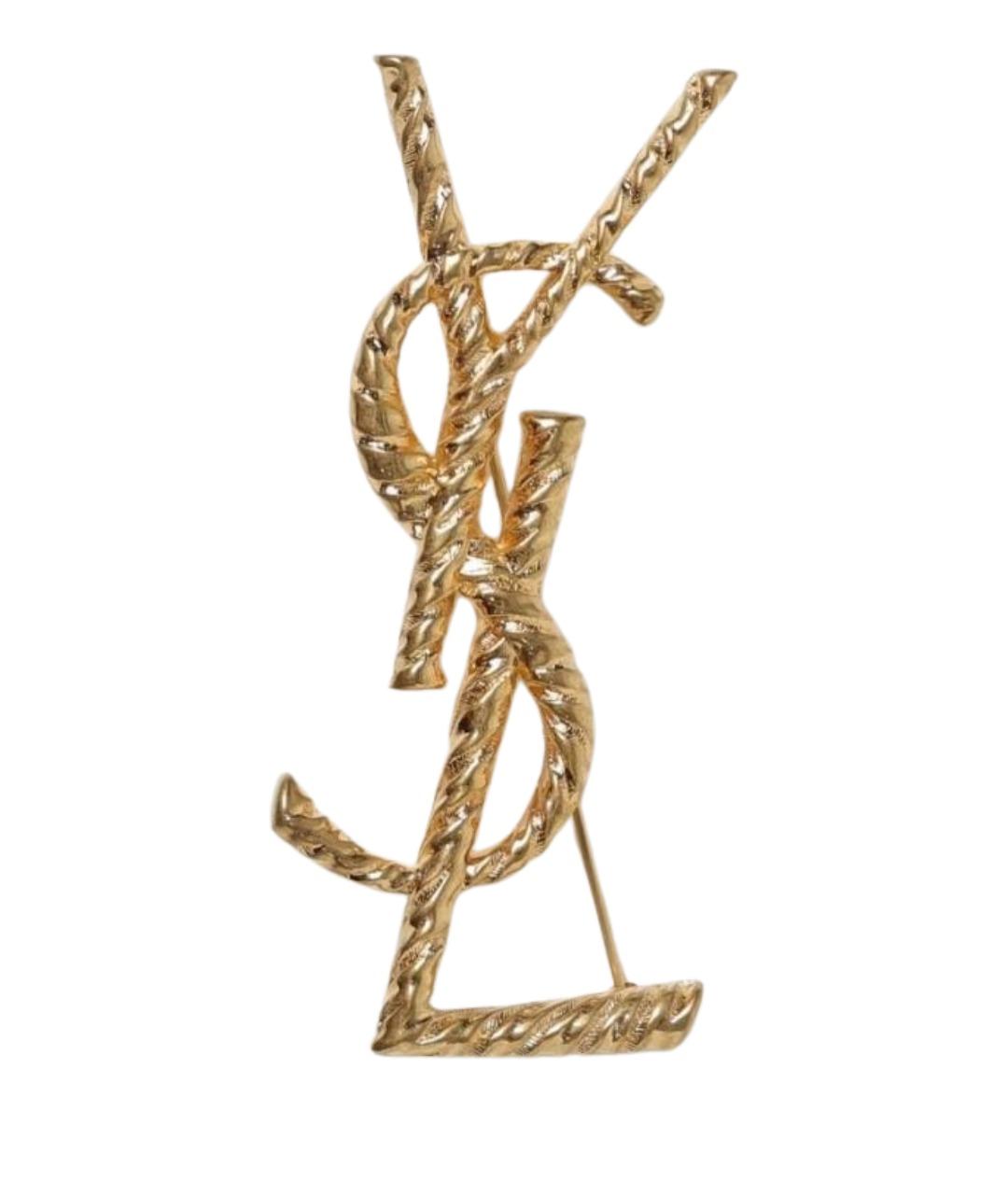 SAINT LAURENT Золотая металлическая булавка / брошь, фото 1