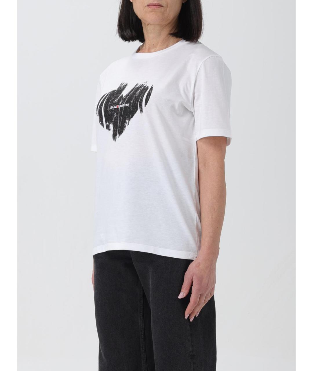 SAINT LAURENT Белая хлопковая футболка, фото 5