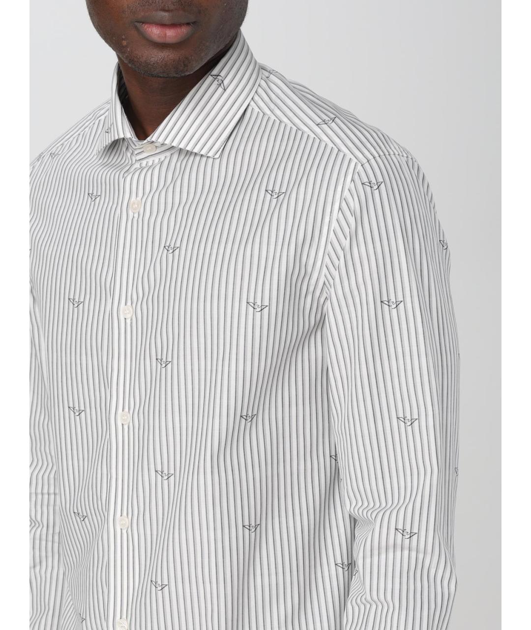 EMPORIO ARMANI Серая хлопковая кэжуал рубашка, фото 5