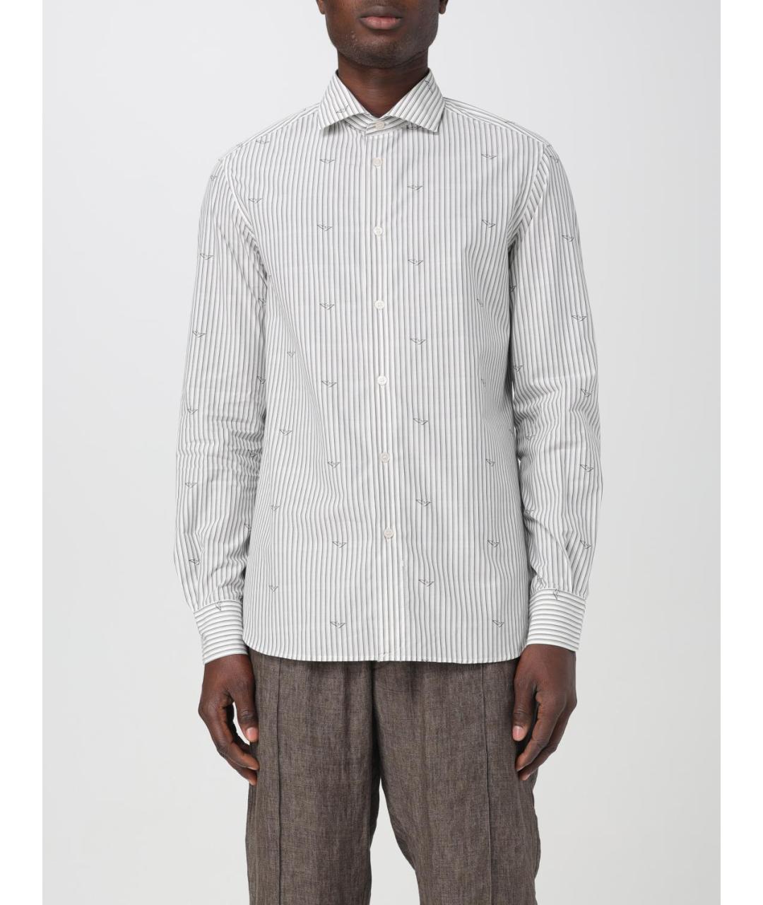 EMPORIO ARMANI Серая хлопковая кэжуал рубашка, фото 2