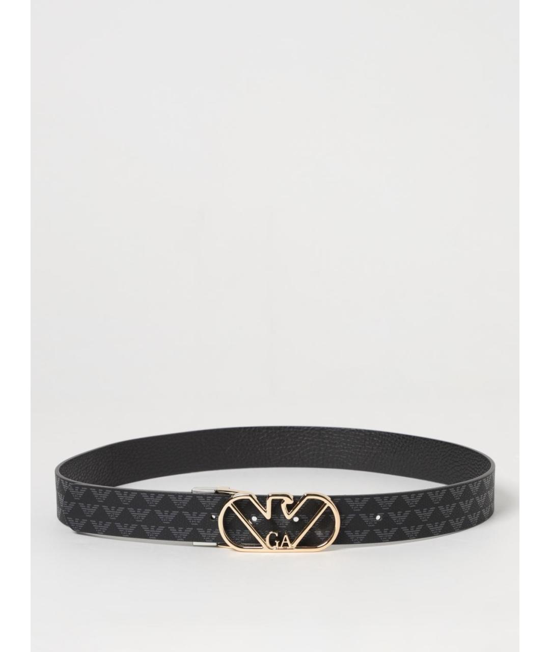 EMPORIO ARMANI Черный кожаный ремень, фото 5