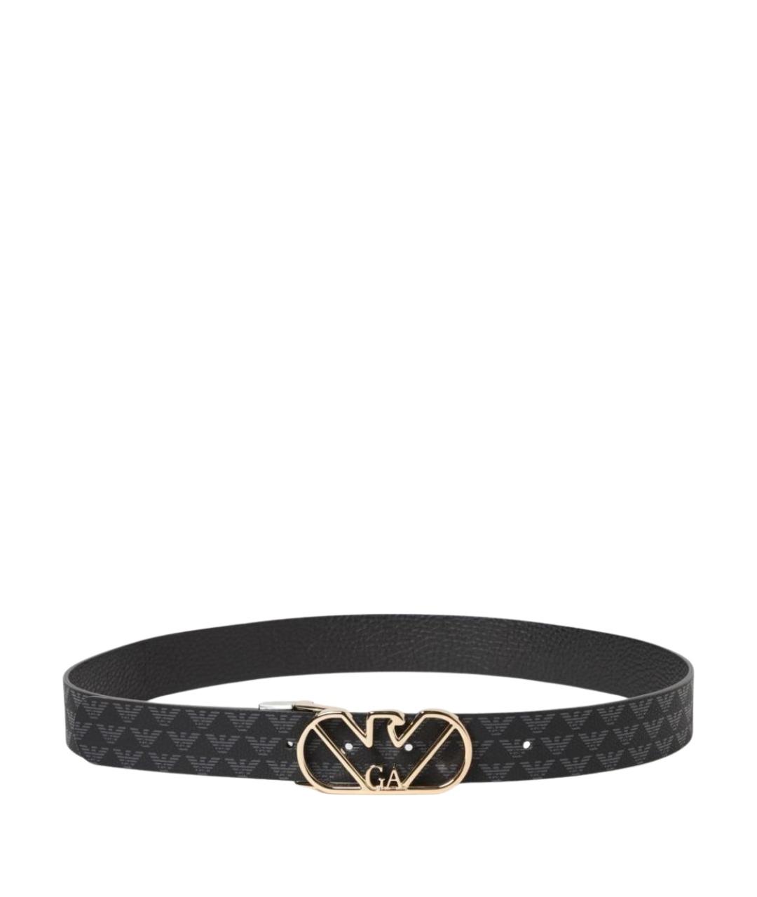 EMPORIO ARMANI Черный кожаный ремень, фото 1