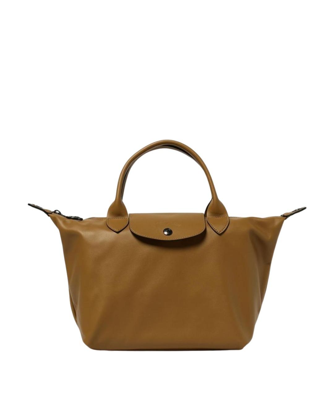 LONGCHAMP Коричневая кожаная сумка тоут, фото 1