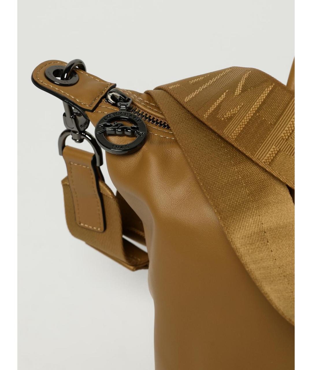 LONGCHAMP Коричневая кожаная сумка тоут, фото 3