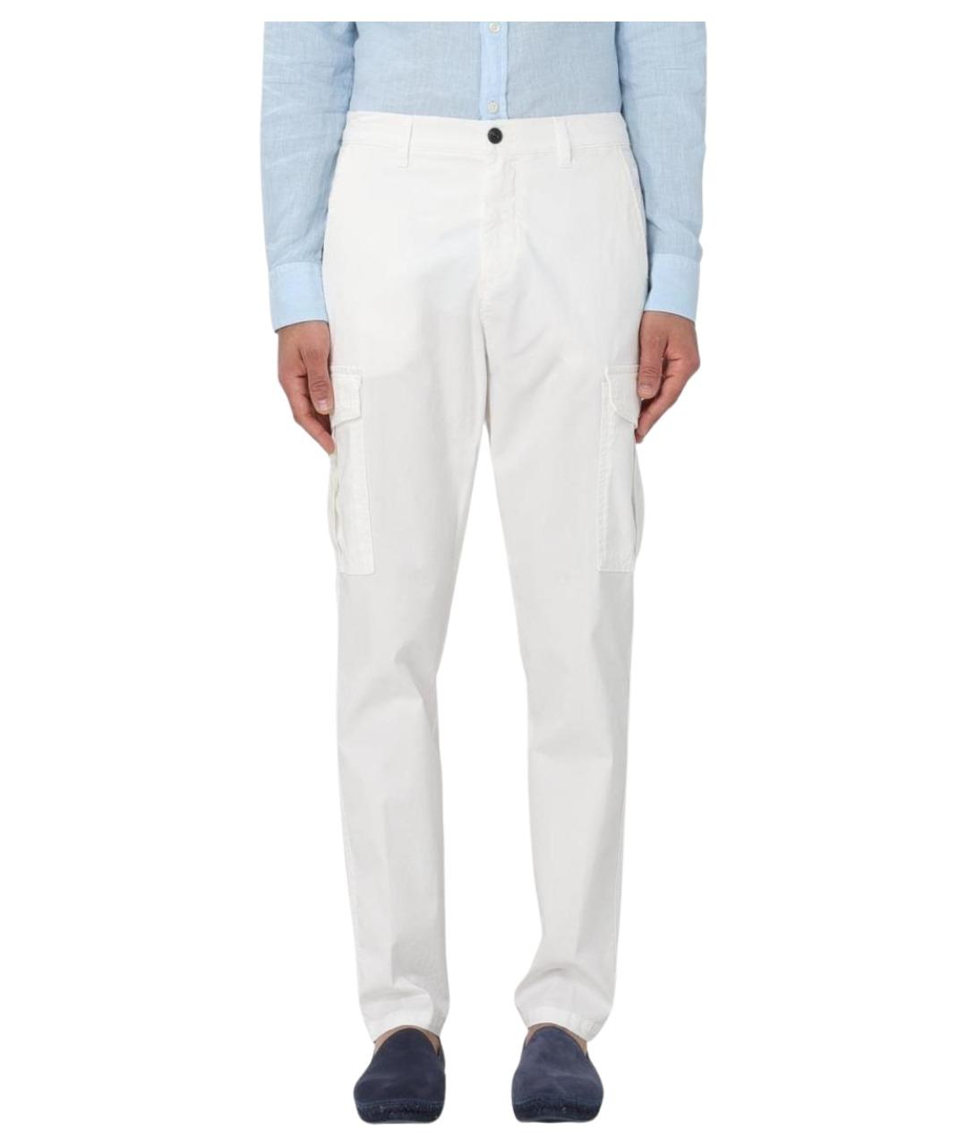 ELEVENTY Белые хлопковые повседневные брюки, фото 1