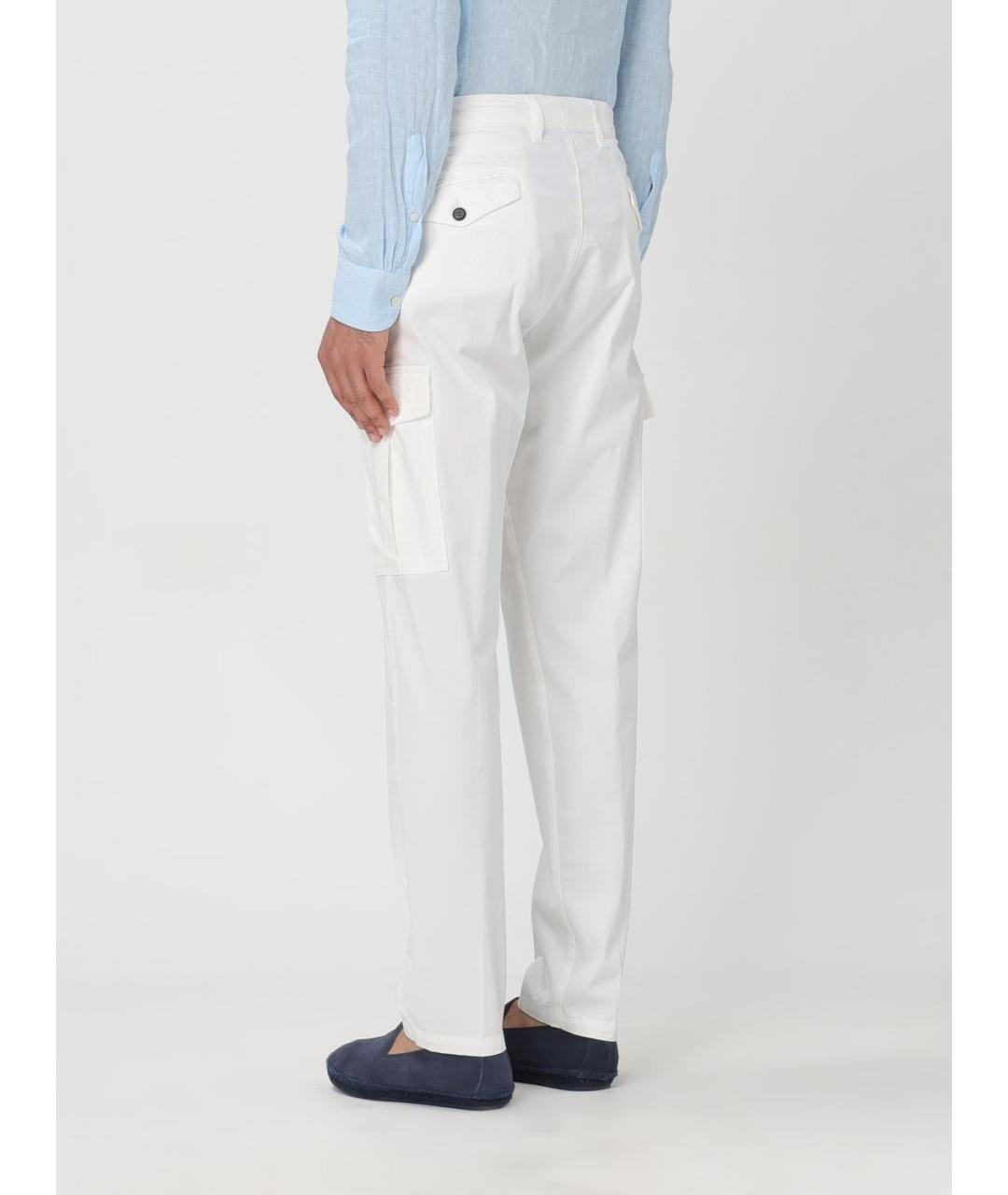 ELEVENTY Белые хлопковые повседневные брюки, фото 2